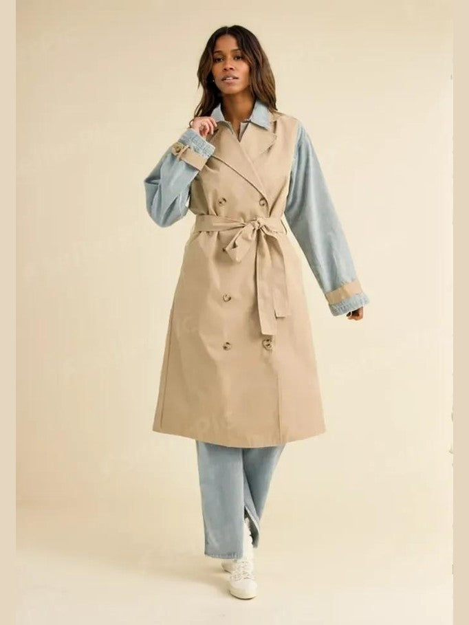 Denim Layered Trench Coat