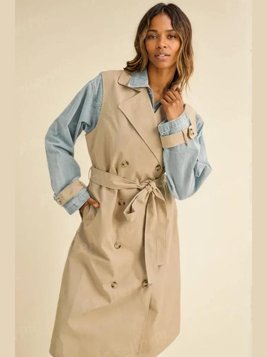 Denim Layered Trench Coat
