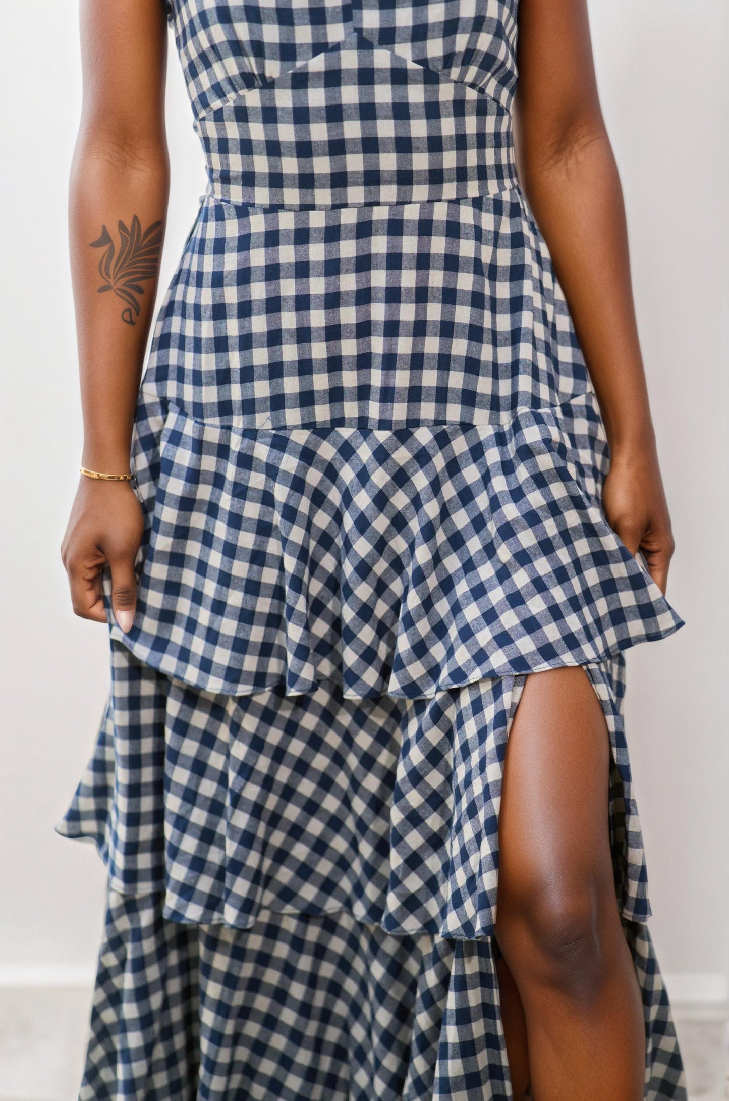 Gingham Tiered Maxi Dress