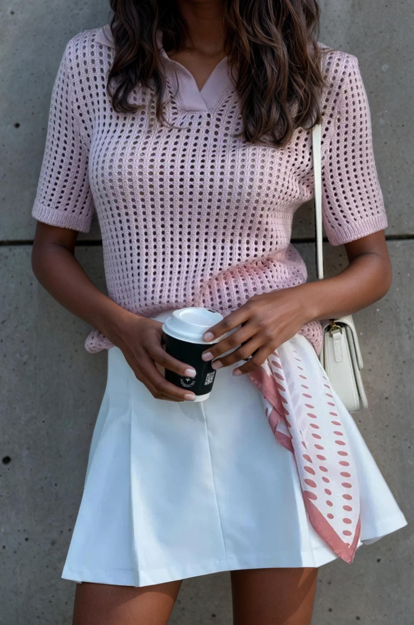 Knit Polo Short Sleeve Top