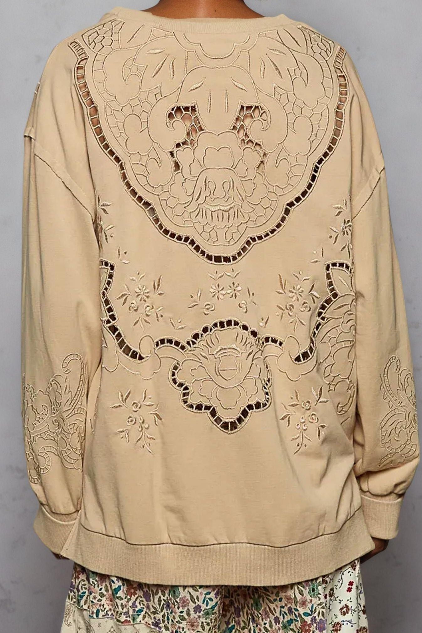 French Terry Sweatshirt with Cutout Detail