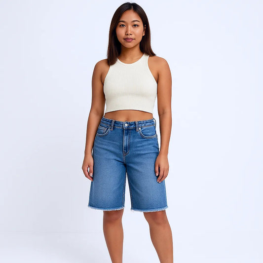 Mid Rise Fit Bermuda Short w/ Tummy Control