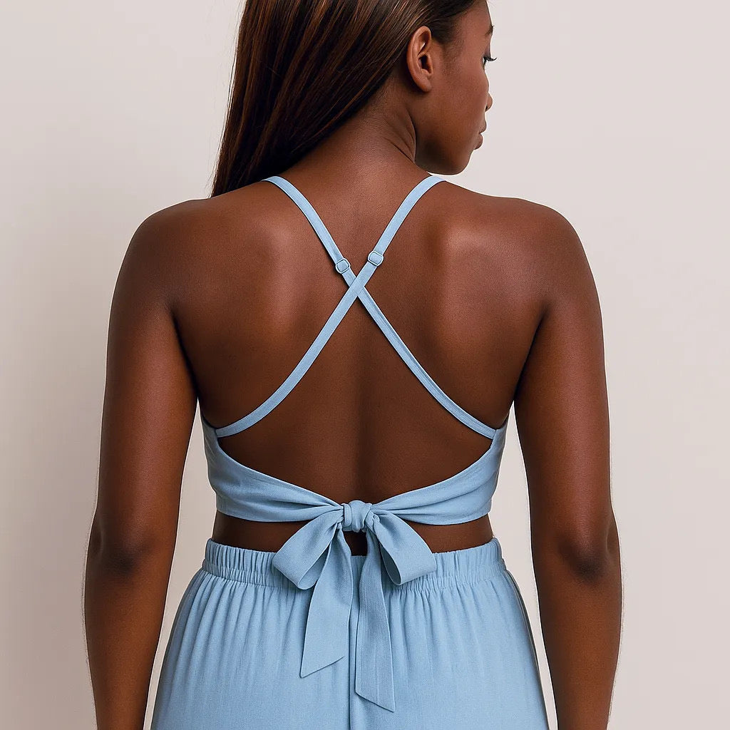 Crop Top and Cargo Pants Set