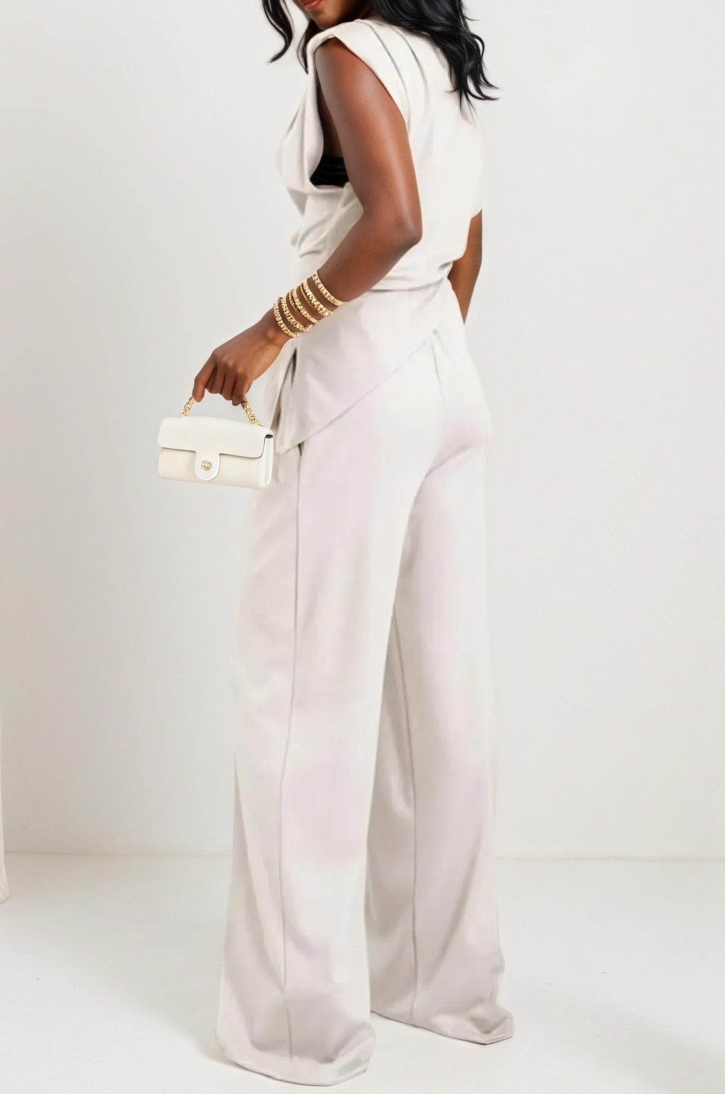 Asymmetrical Top and Pants Set