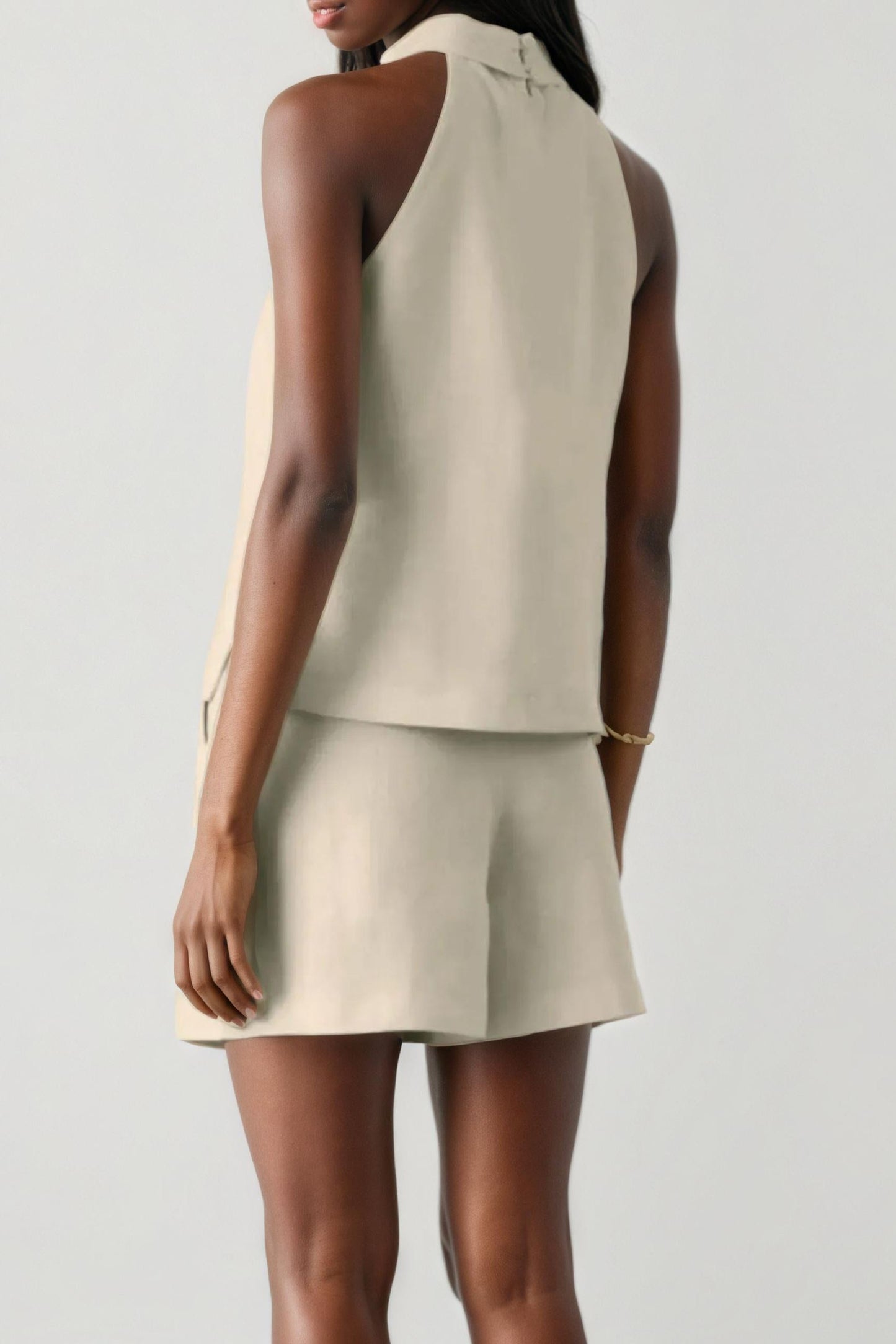 Linen Sleeveless Top and Shorts Set
