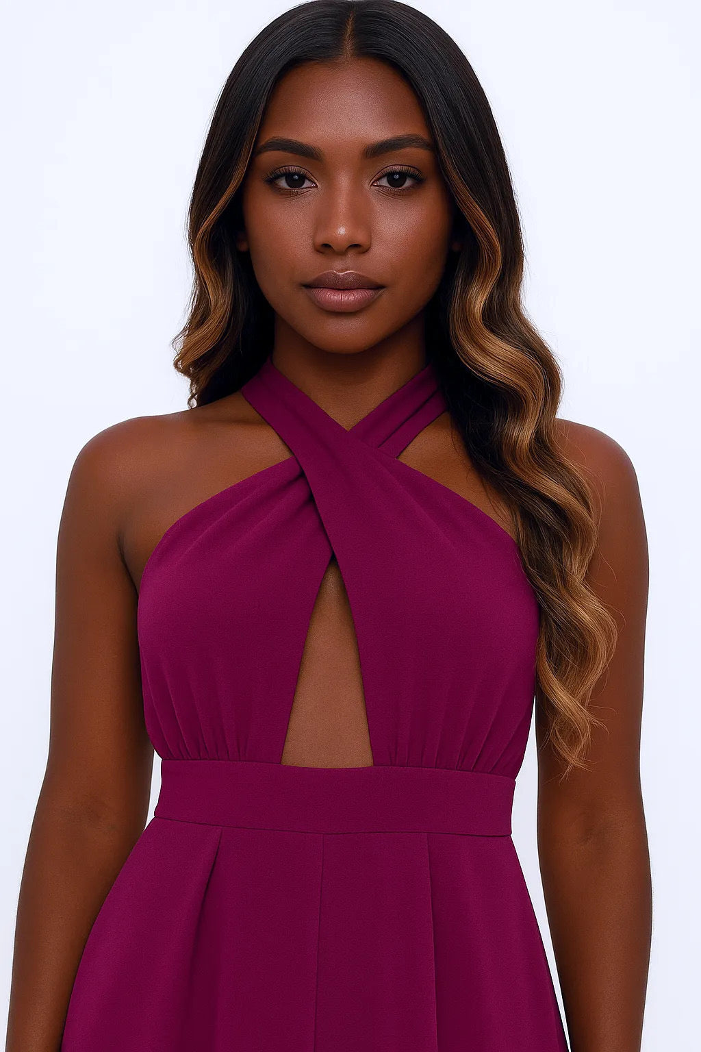 Wide Leg Cutout Halter Neck Jumpsuit