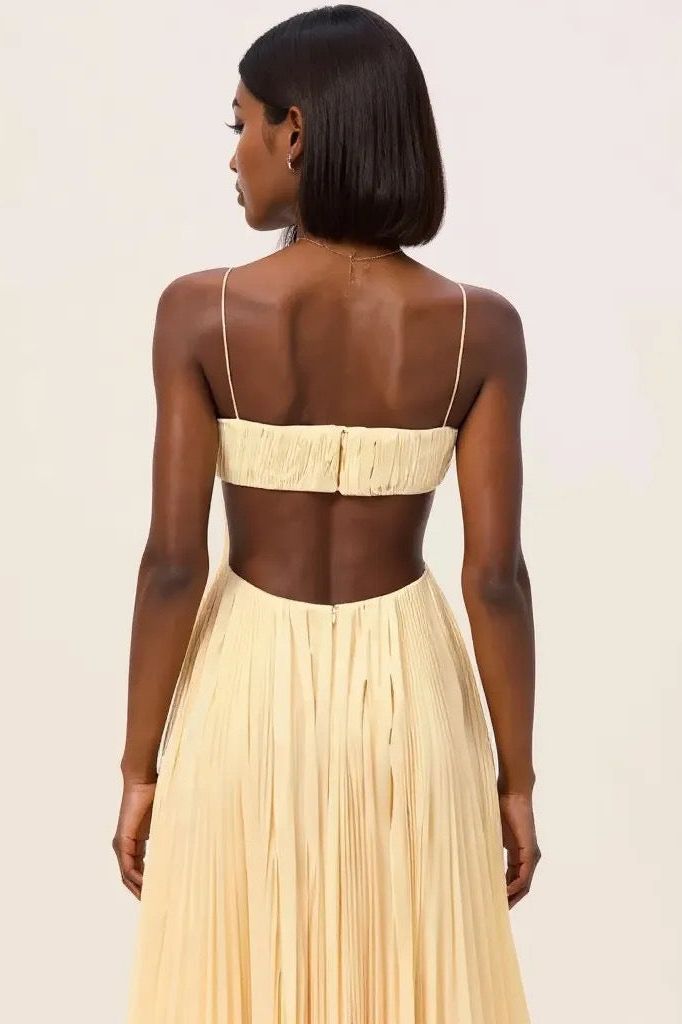 Cutout Ruched Maxi Cami Dress