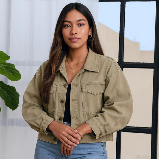 Cotton Cropped Pocket Jacket
